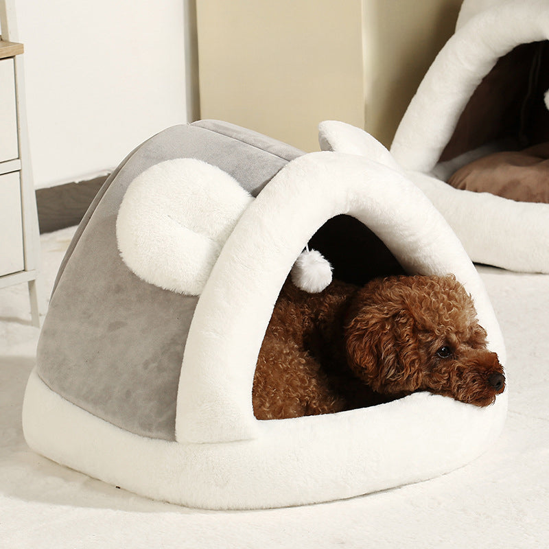 Self-Warming Pet Cave Bed