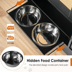 Elevated Feeding Station with Storage – Black