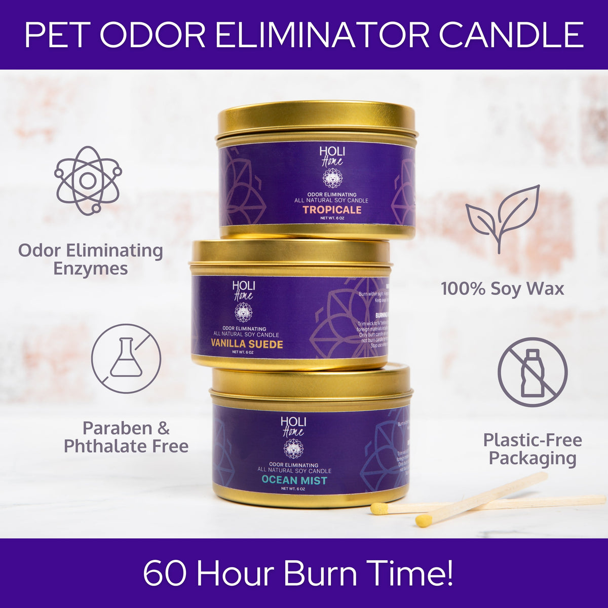 Natural Pet Odor Eliminator Candle
