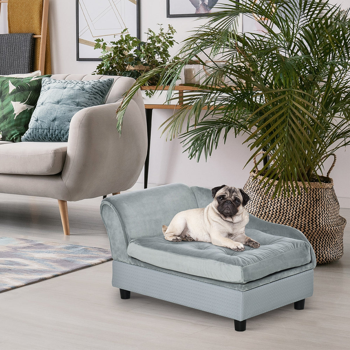 PawHut Luxury Dog Bed with Hidden Storage