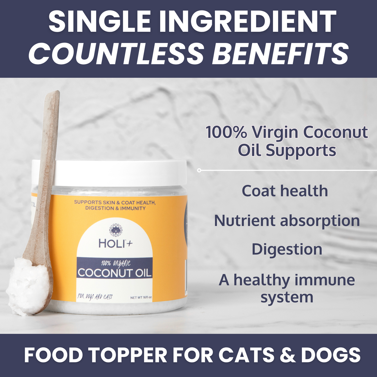 Organic Virgin Coconut Oil for Dogs & Cats
