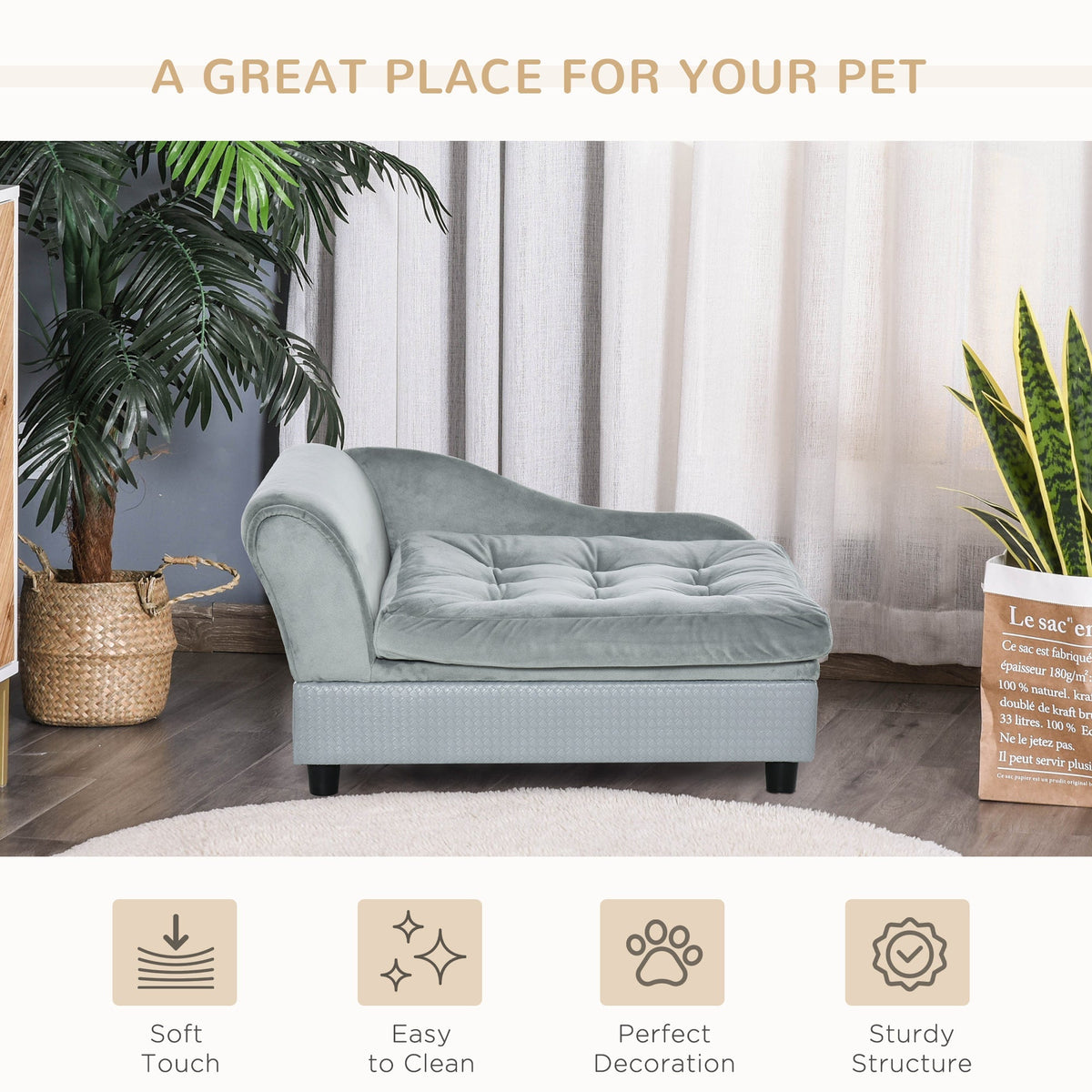 PawHut Luxury Dog Bed with Hidden Storage