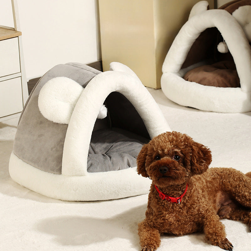 Self-Warming Pet Cave Bed