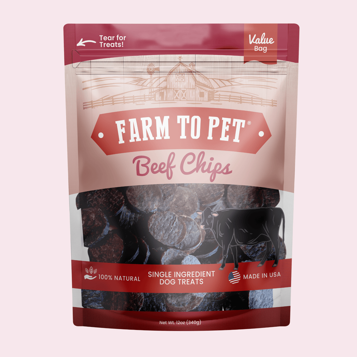 Single-Ingredient Beef Chips Dog Treats