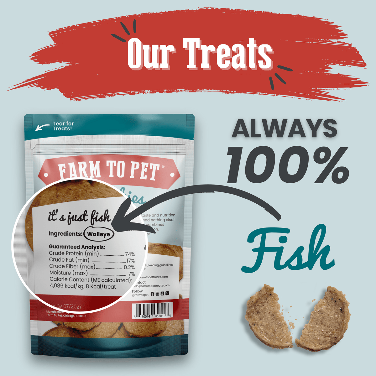 Wild-Caught Fish Chips Dog Treats
