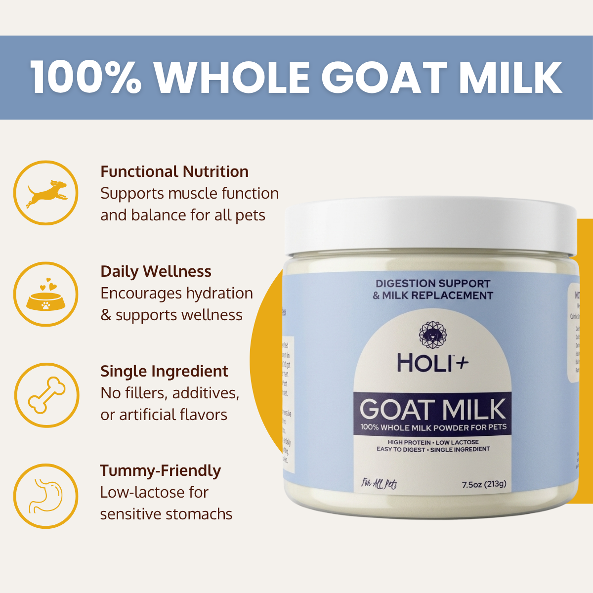 HOLI Goat Milk Powder for Dogs & Cats