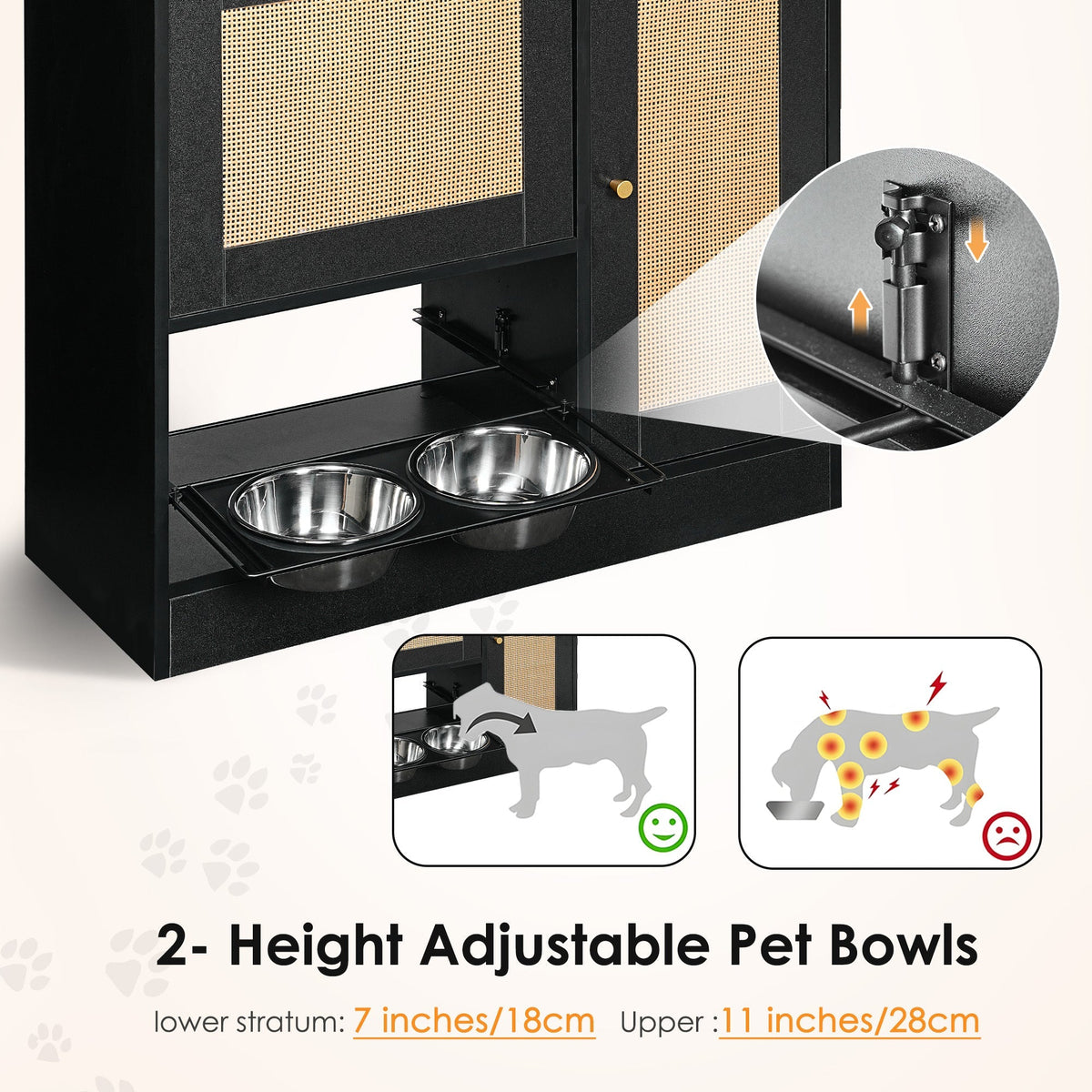 Elevated Feeding Station with Storage – Black