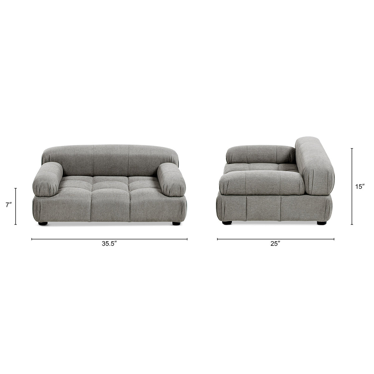 Marcel Upholstered Pet Bed – Uptown Gray Velvet